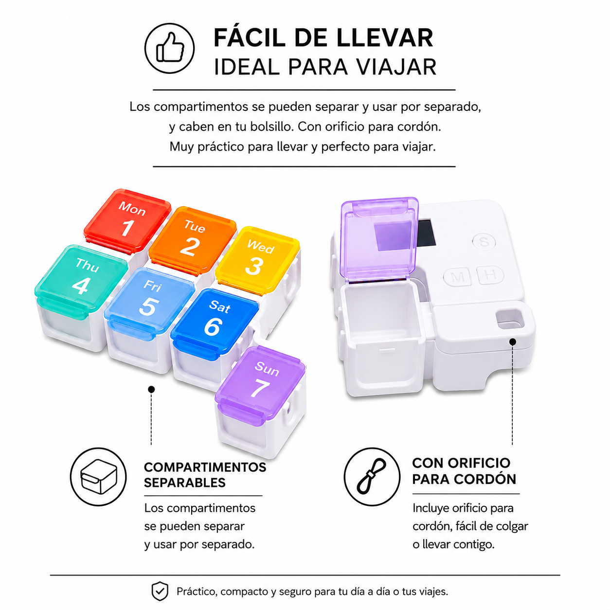 Pastillero con Alarma Inteligente — 7 Días